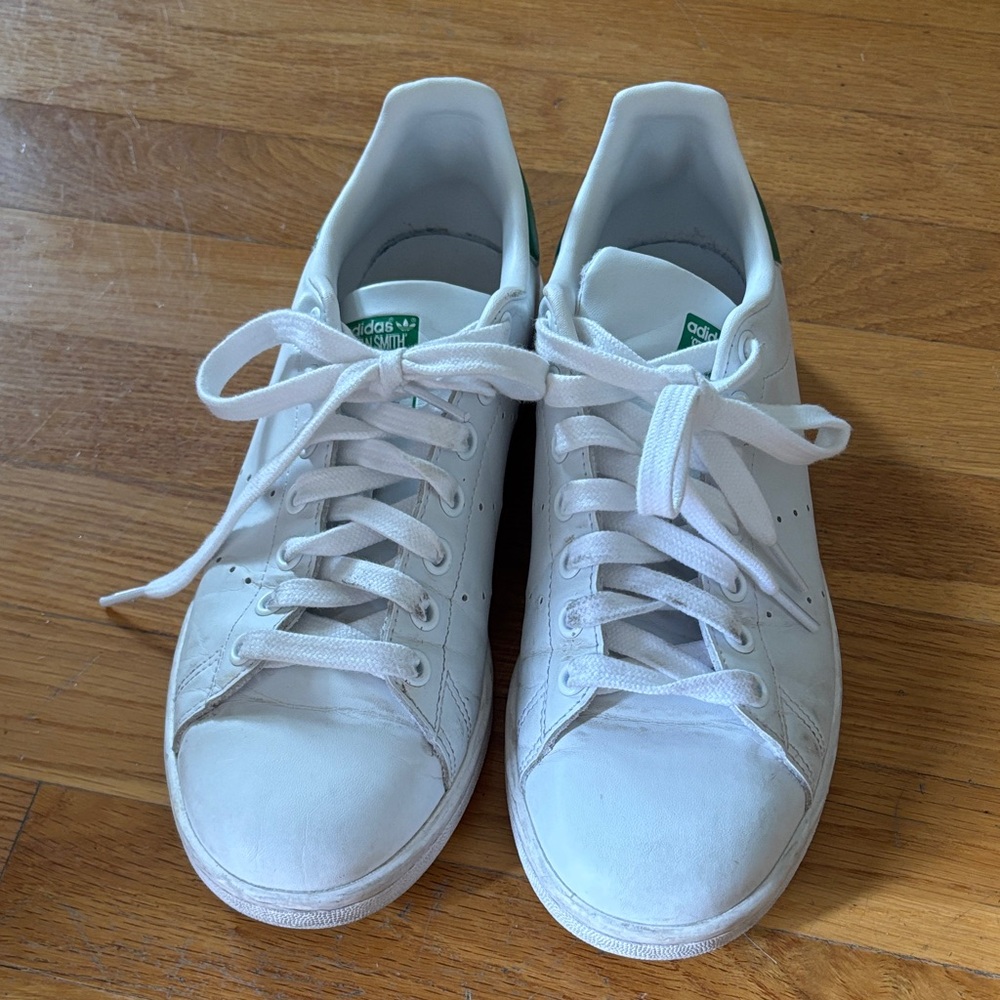 Adidas Stan Smith White and Green Sneakers